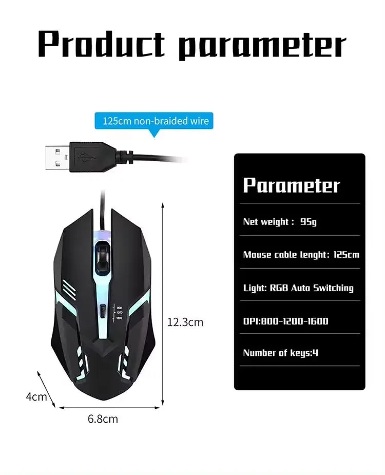 Sports LED Luminous Backlit USB Gaming Mouse