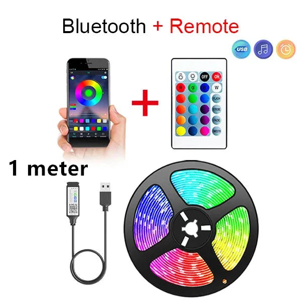 Bluetooth LED Strip Lights Smart APP Remote Control Flexible Ribbon