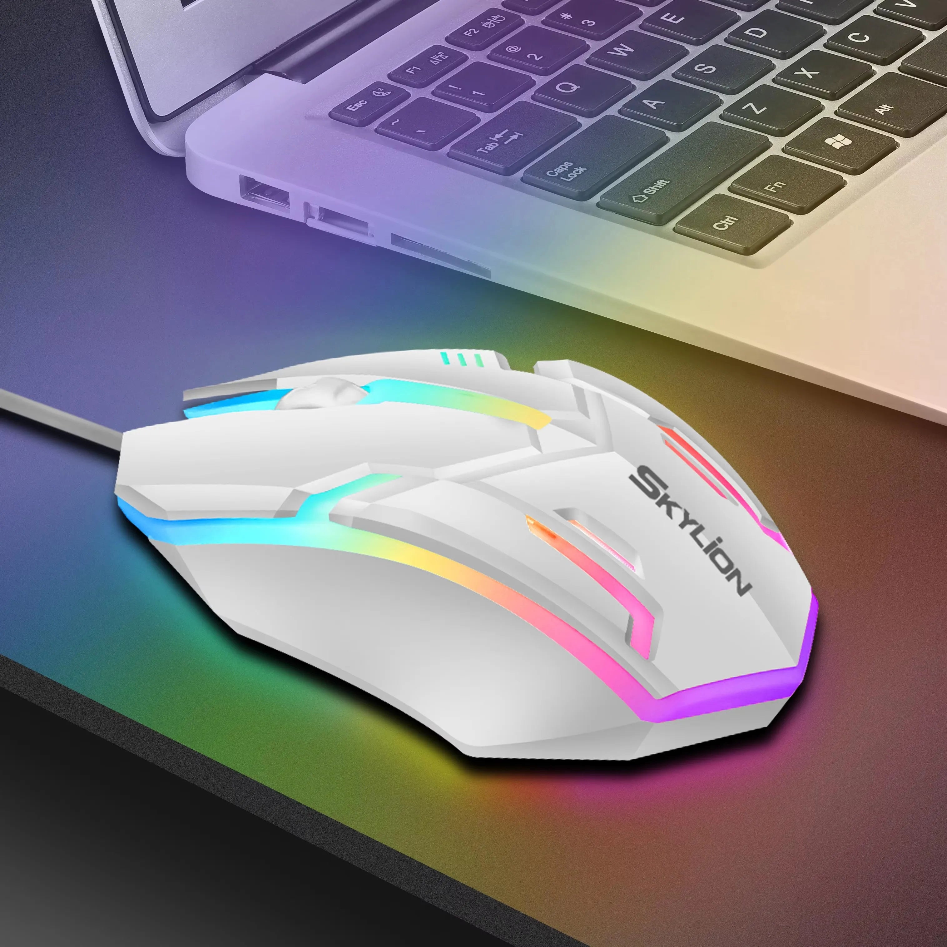 F1 Wired 3 Keys Mouse Colorful Lighting Gaming